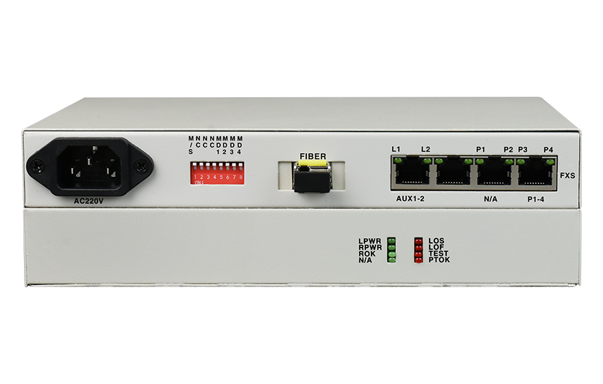 飛暢科技-桌面型1-4路電話(huà)+4RS232電話(huà)光端機(jī)